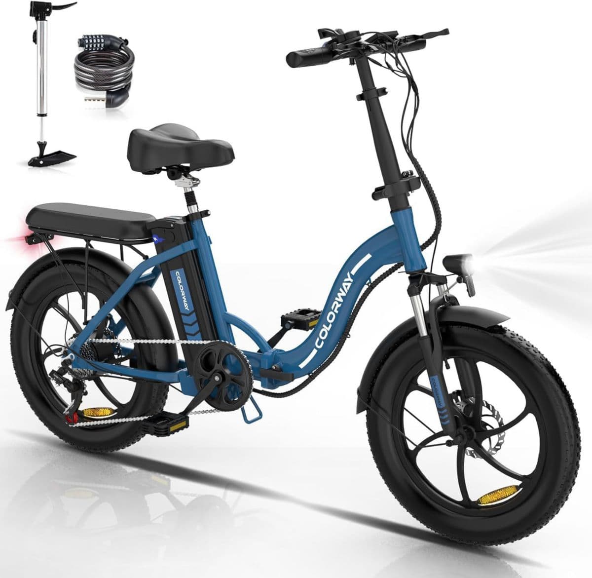 Bicicleta eléctrica plegable COLORWAY 20*3.0 - 36V/12Ah - BK6S1 Azul