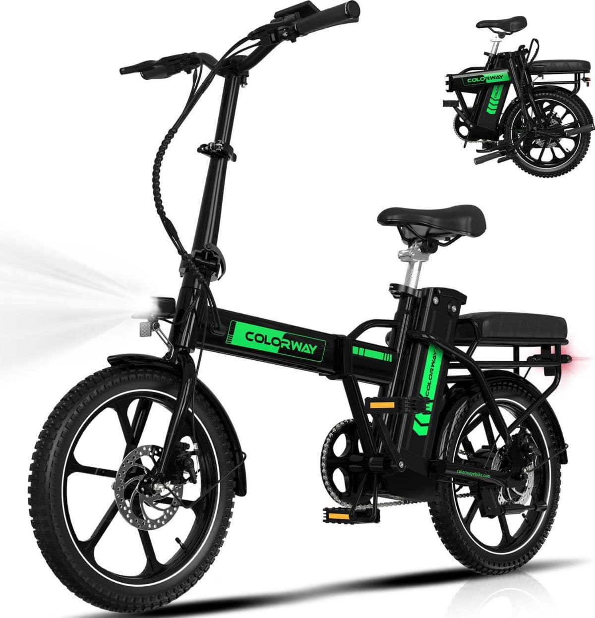 Bicicleta eléctrica plegable COLORWAY 16, 36V 12Ah BK5_Black