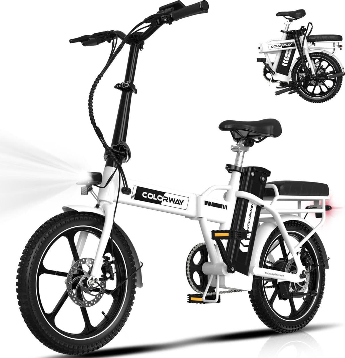Bicicleta eléctrica plegable COLORWAY 16, 36V 12Ah BK5_White