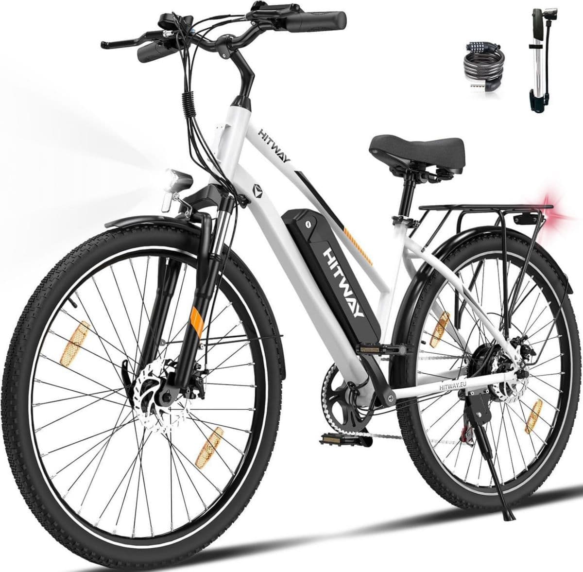 Bicicleta eléctrica HITWAY Bicicleta eléctrica HITWAY de 28" BK27 Blanca