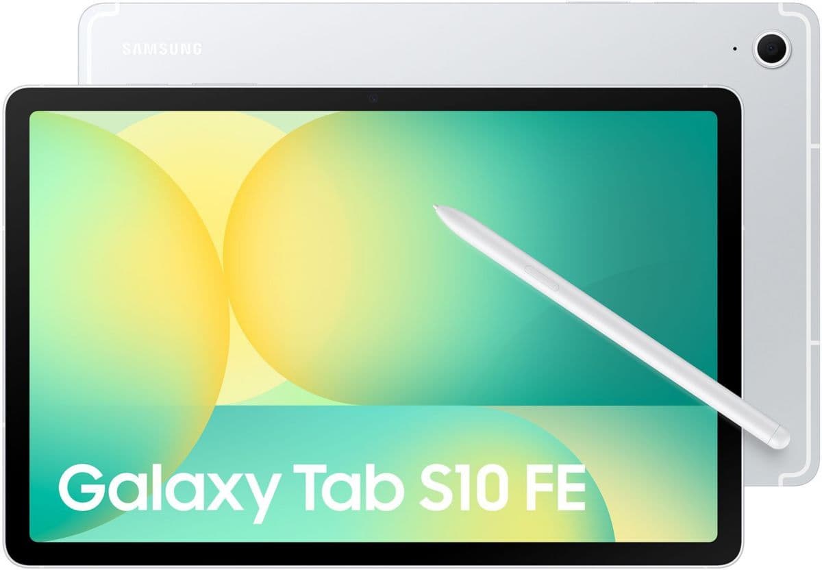 Tableta Android Samsung Galaxy Tab S10FE, Wi-Fi, 128 GB, color plata, con Galaxy AI.