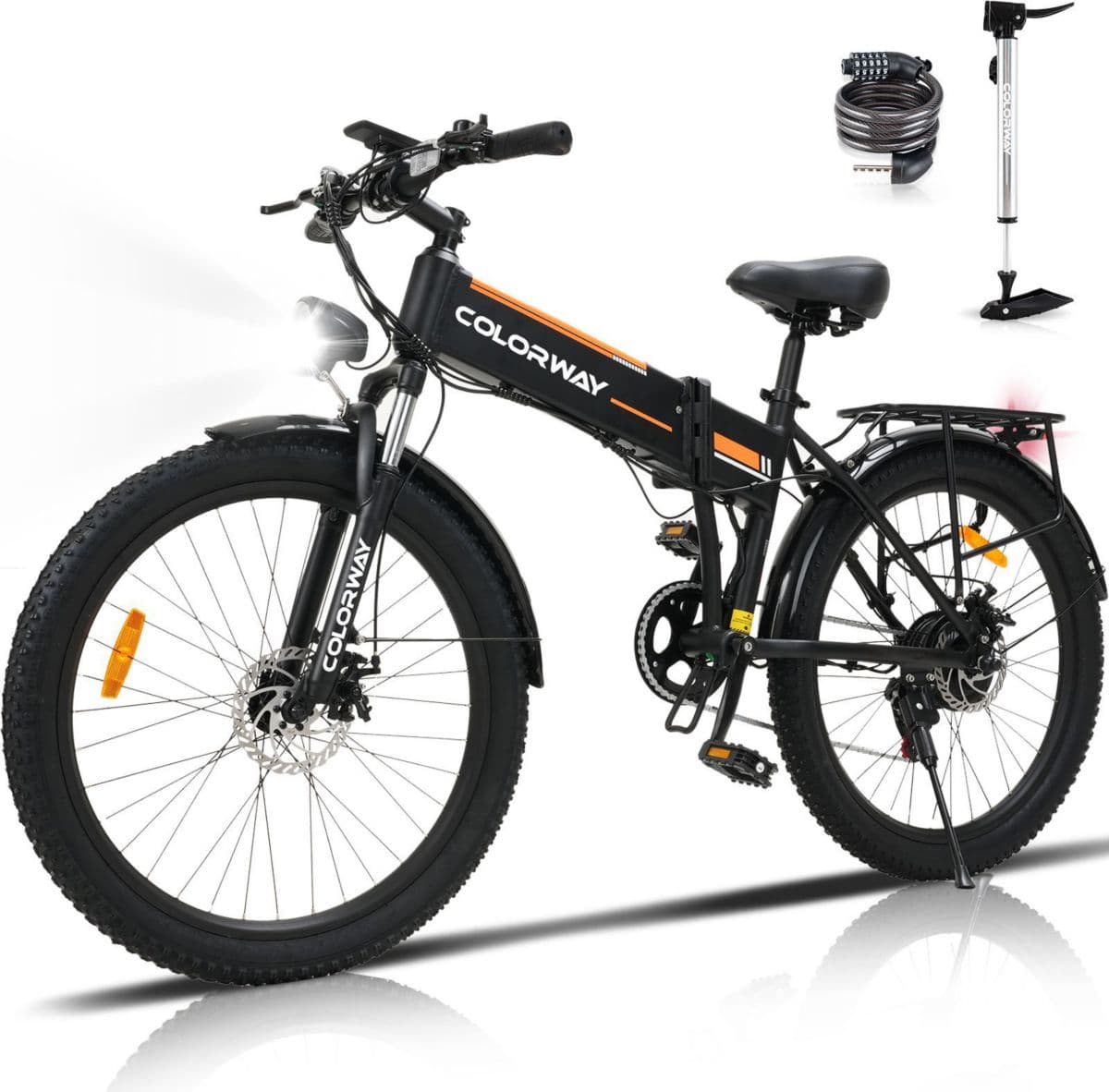 Bicicleta eléctrica plegable COLORWAY de 26 pulgadas, 36 V, 12 Ah.