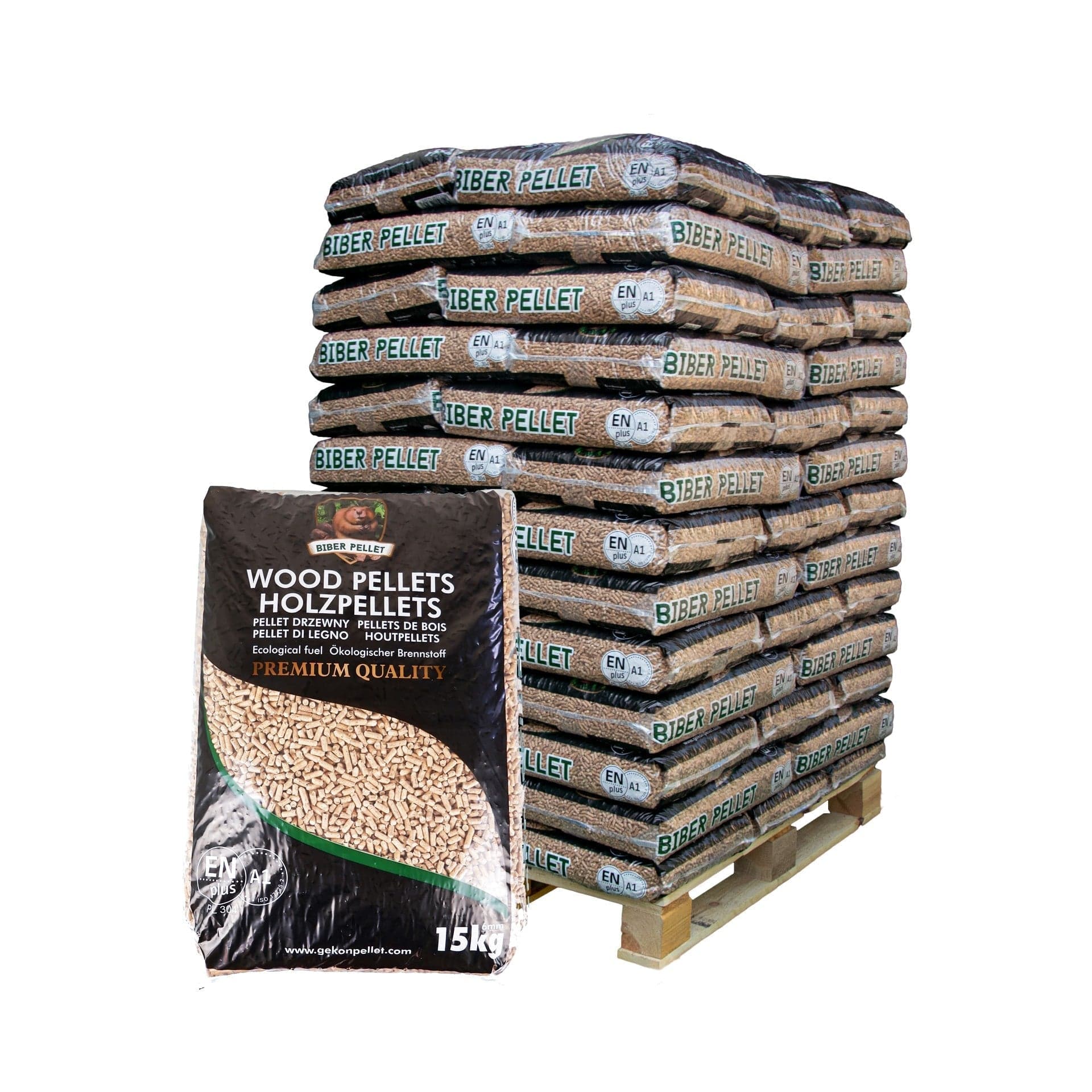 Biber Holzpellets Einstreu – 64×15 kg (960 kg) Palette - Standardtitel