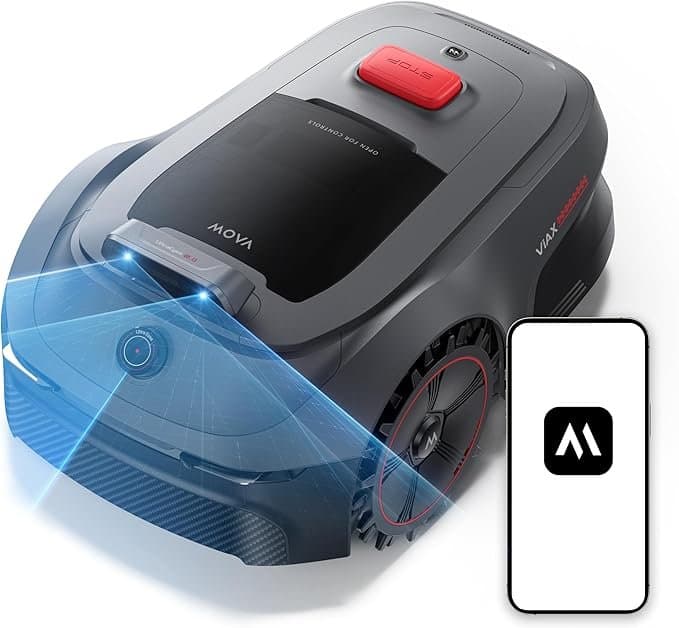 MOVA ViAX 500 Akku-Mähroboter, empfohlen für 500 m², KI-gestützte Kartierung, 360°-LiDAR + KI-Dual-Vision, Hindernisvermeidung, U-förmiger Mähpfad, Ka