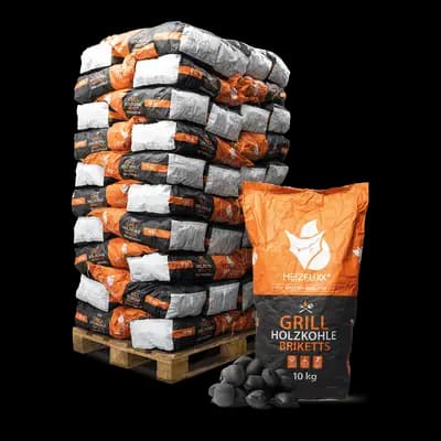 HEIZFUXX Grillkohlebriketts 600 kg (60 x 10 kg)