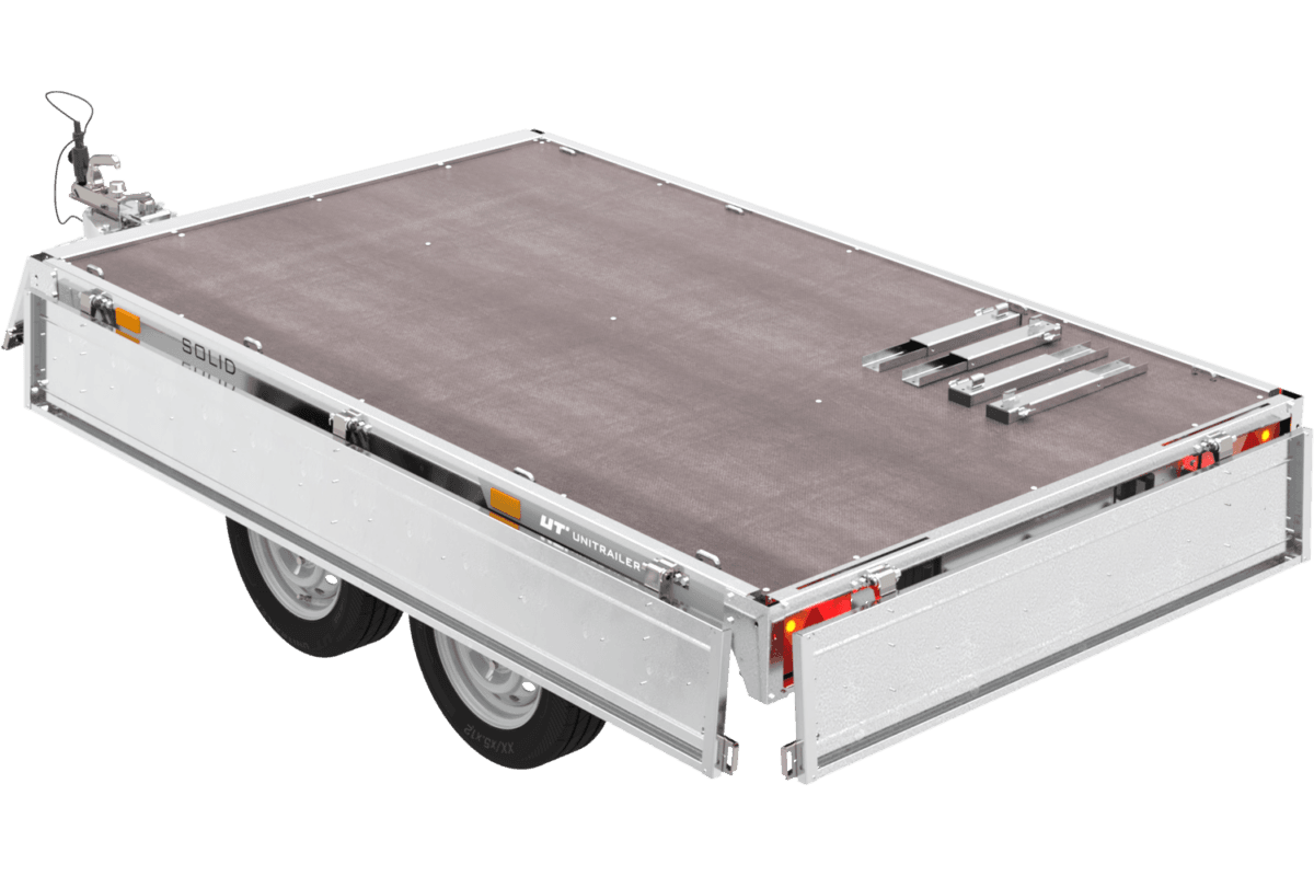 Zweiachsanhänger 254×151 mit Unitrailer Vollgummirädern 250/2 dmc 750 kg