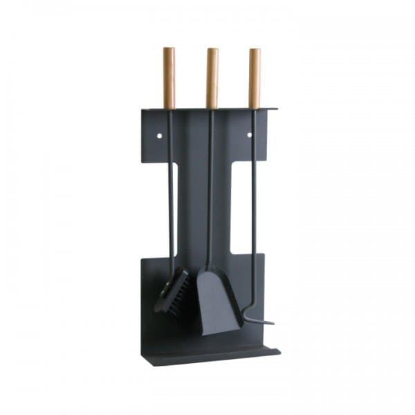 Kaminbesteck 3 tlg. Eisen Holzgriffe