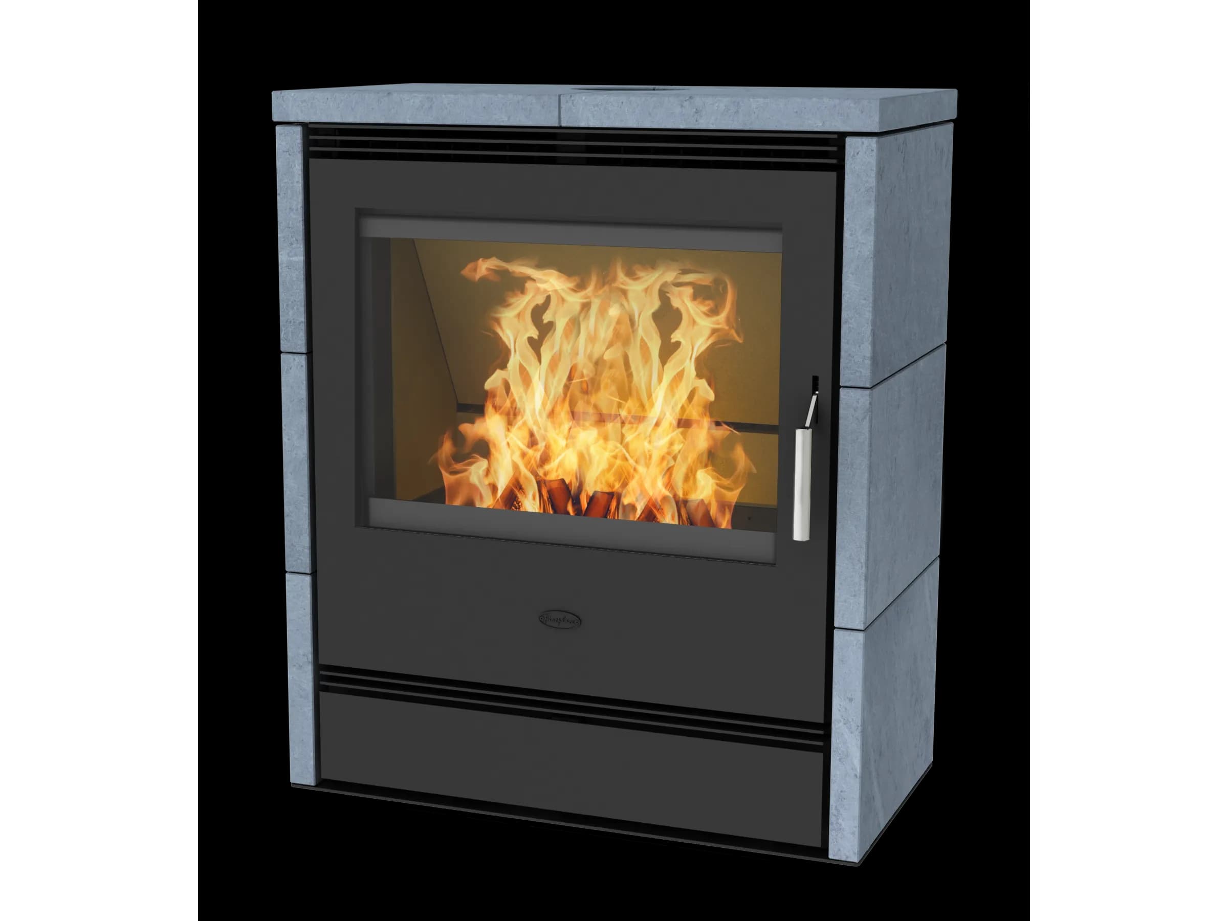 Fireplace Rönky Kaminofen Speckstein Schwarz 9,5 kW mit Automatik