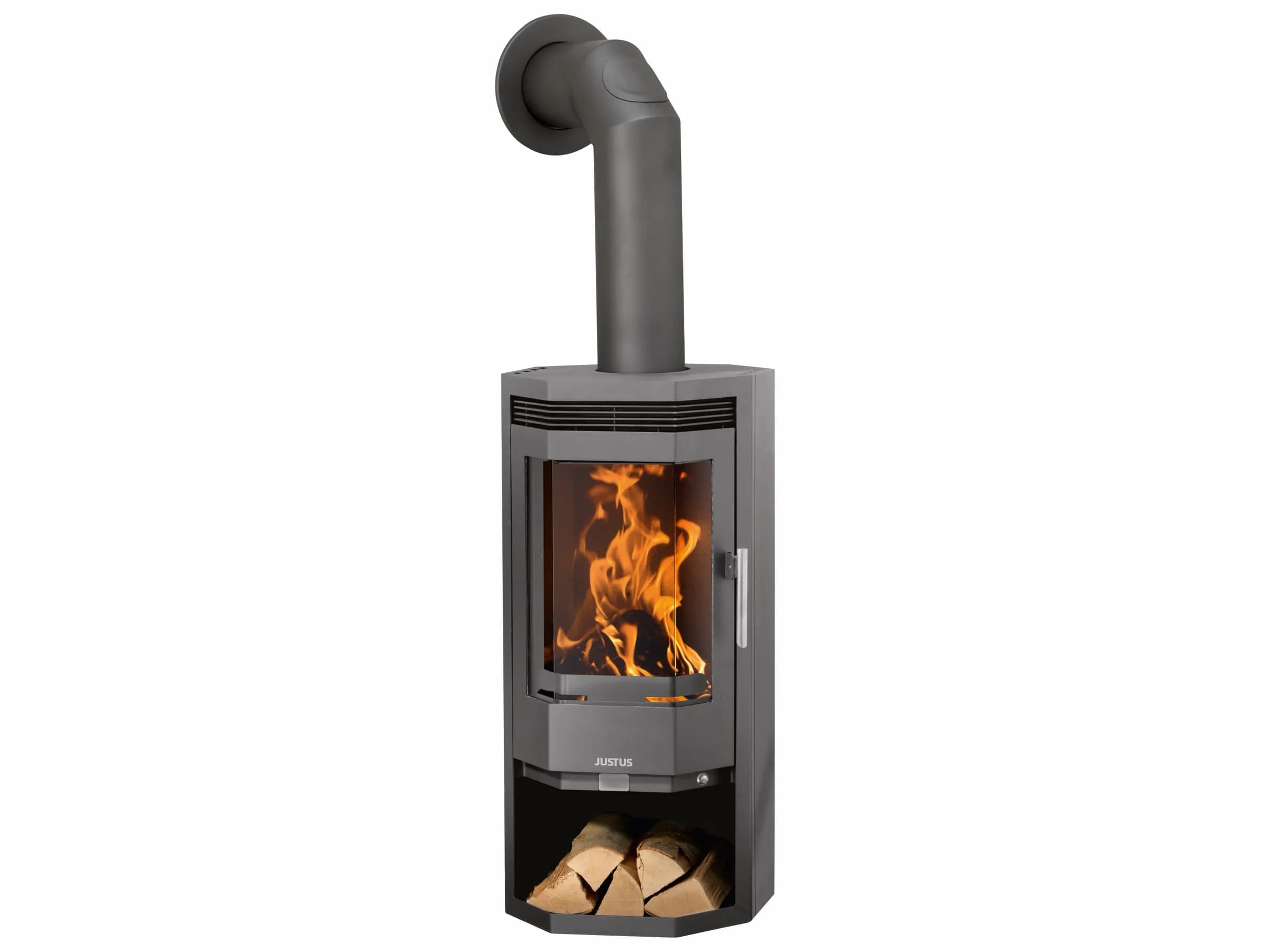 Justus Usedom 5 Dauerbrand Kaminofen Stahl Gussgrau 5 kW mit Automatik