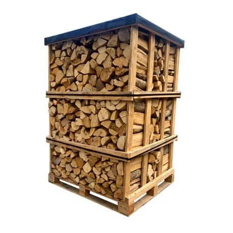 Lot de 2 Palettes de 6 Stères de Bûches 25 cm – Bois de Chauffage Feuillus Durs (Chêne, Charme, Hêtre, Frêne)