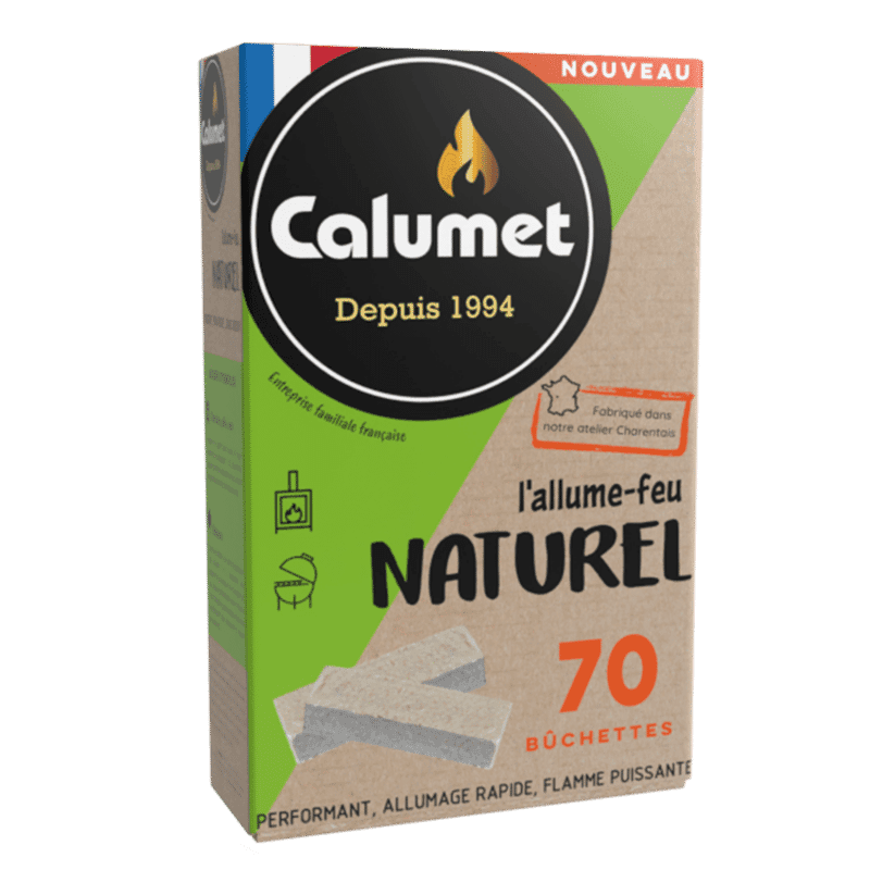 Bûchettes allume-feu Calumet 100 % naturel – Lot de 70 unités pour cheminée, poêle et barbecue