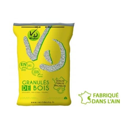 Granulés de bois VERTDESHY – DIN Plus & EN Plus A1, Sac ou Vrac, 100 % résineux non traité