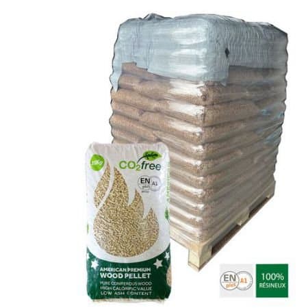 Pellets American Premium – Palette 65 sacs de 15 kg – 100% résineux – ENplus A1