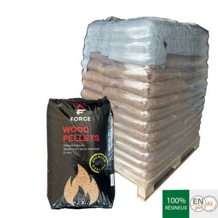 Pellets Forge Premium – Palette de 84 sacs de 15 kg (1260 kg) – Bois Résineux 100% Naturel
