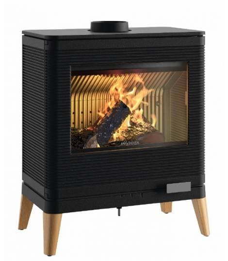 Poêle à bois KAZAN ZEN – INVICTA | Fonte Anthracite, 9 kW, Convection Naturelle, 7 étoiles Flamme Verte