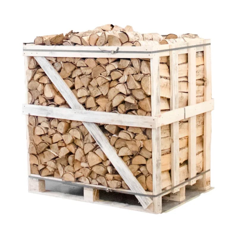Berkenhout — halve pallet met blokken van 25 cm
