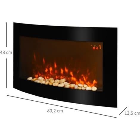 Cheminée électrique chauffage, cheminée murale à effet flamme LED