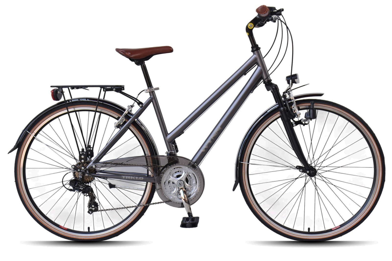 Trekkingrad 28 Zoll WYNN Shimano Tourney 21 Gang V-Brake Federgabel Grau
