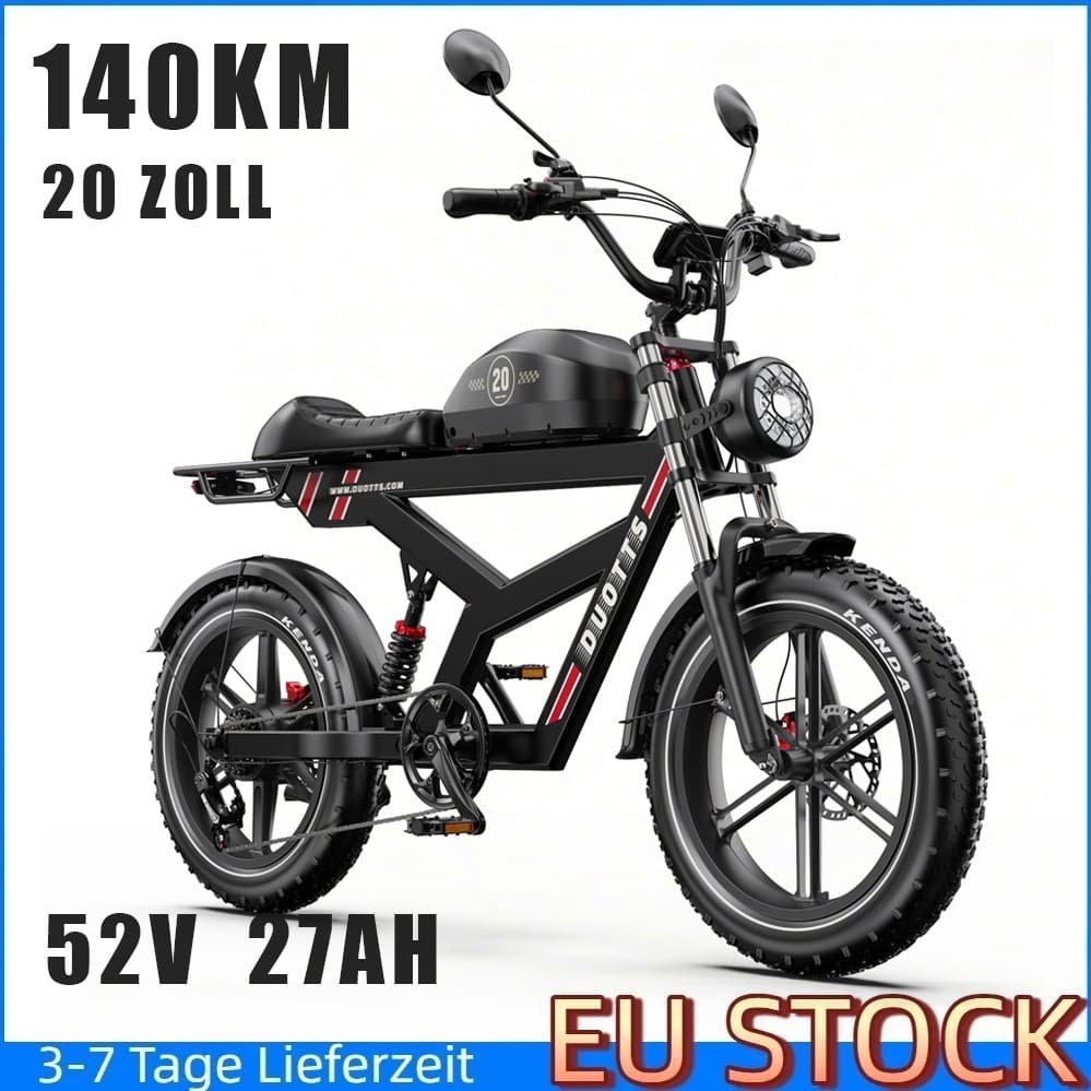 Elektrofahrrad für Erwachsene 20*4 Zoll Fatbike-Reifen 52V 27Ah Offroad-E-Bike
