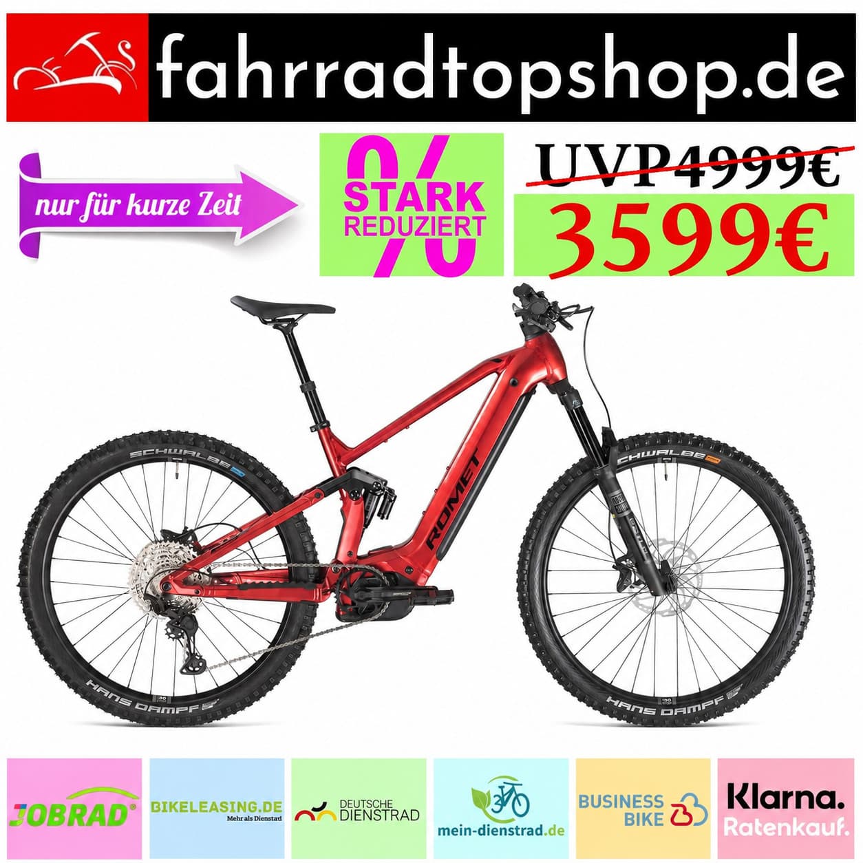 E-Mountainbike Fully ROMET E-DAGGER 2.0 Bosch CX GEN.5 800WH 2026 SALE