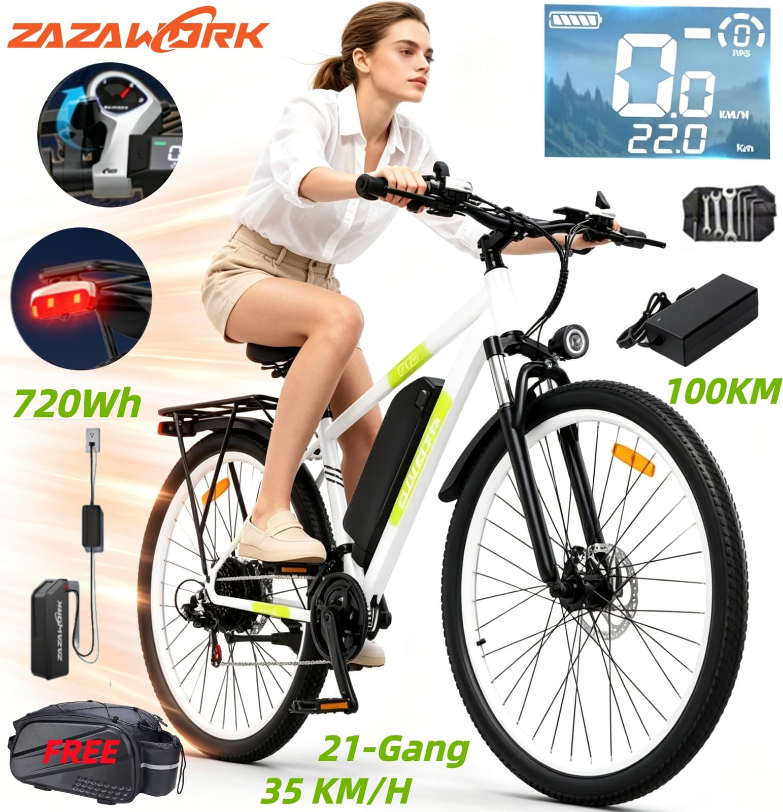29 Zoll Herren Elektrofahrrad 35km/h Mountain E-Bike 48V 15Ah 21-Gang E-MTB Neu