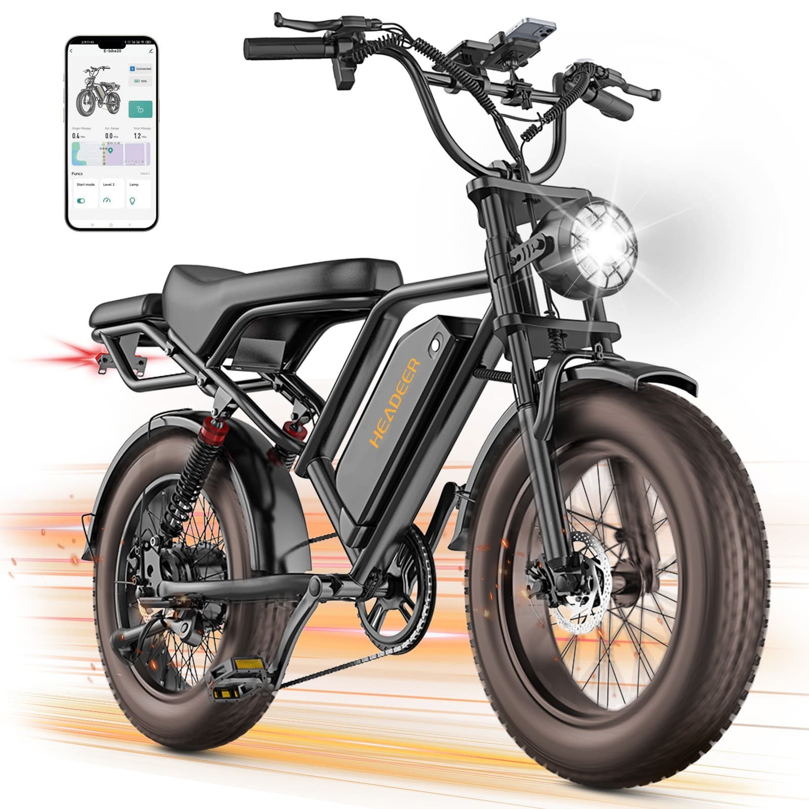Fat Tire E-Bike 48V20Ah Akku Elektrofahrrad bis 80KM Reichweite abnehmbar 150kg