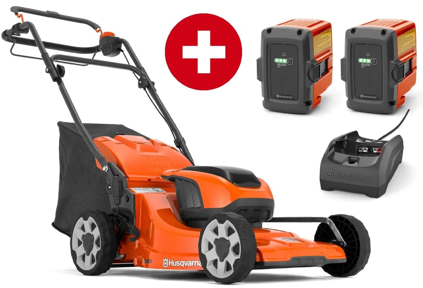Akku-Rasenmäher mit Radantrieb Husqvarna LC 142iS - Set mit 2x Akku B140 und Ladegerät C80