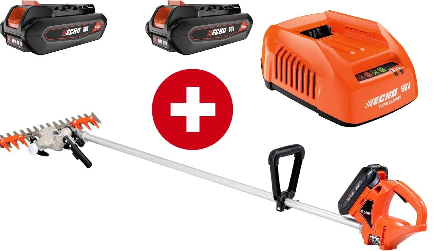 Akku-Balkenmäher ECHO DTT-2100 mit 2x 2,5 Ah Akku und Ladegerät