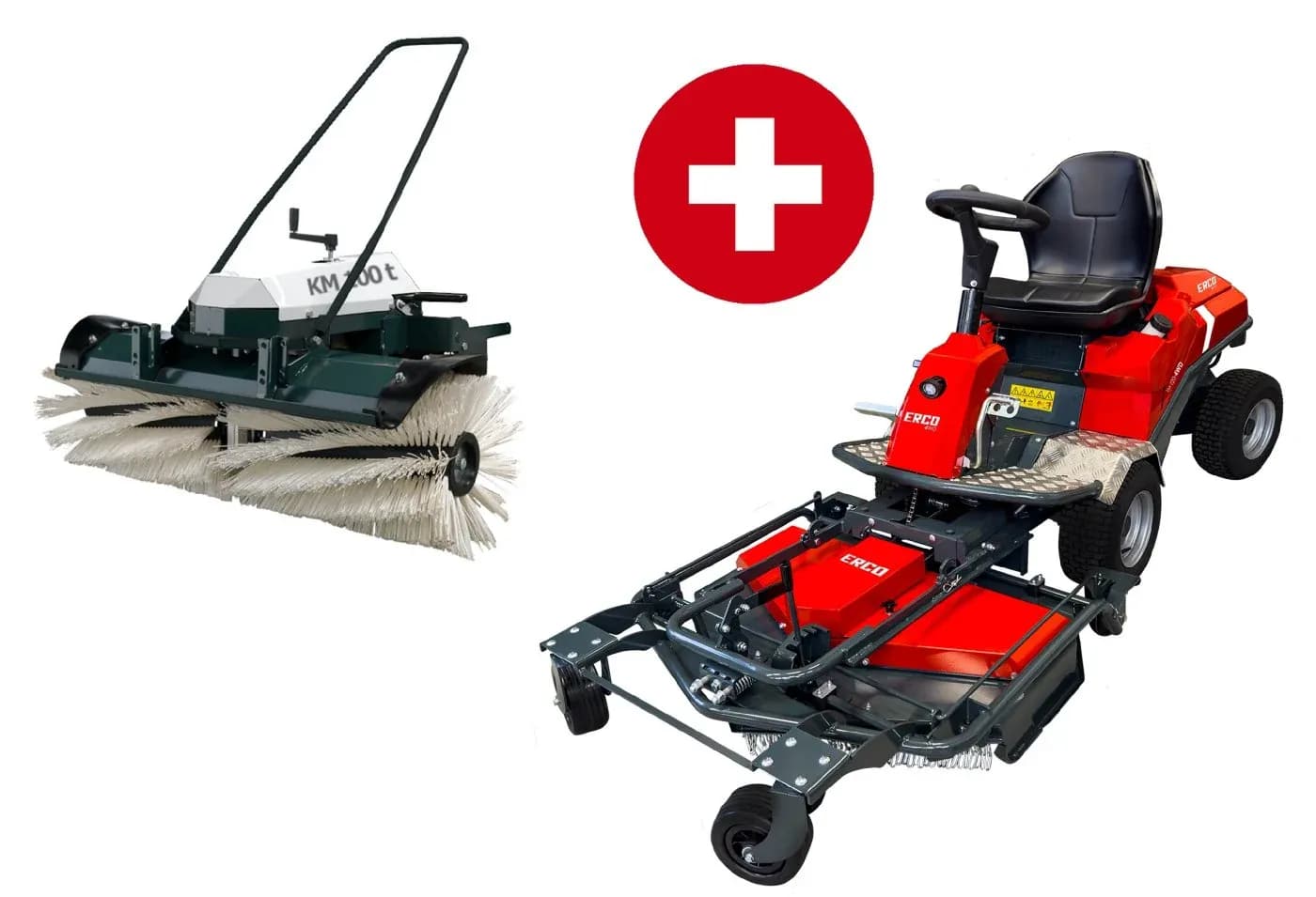 FrontmÀher mit Allradantrieb ERCO FM-220-4WD GrundgerÀt mit Wiesendeck inkl. Kehrmaschine 100cm