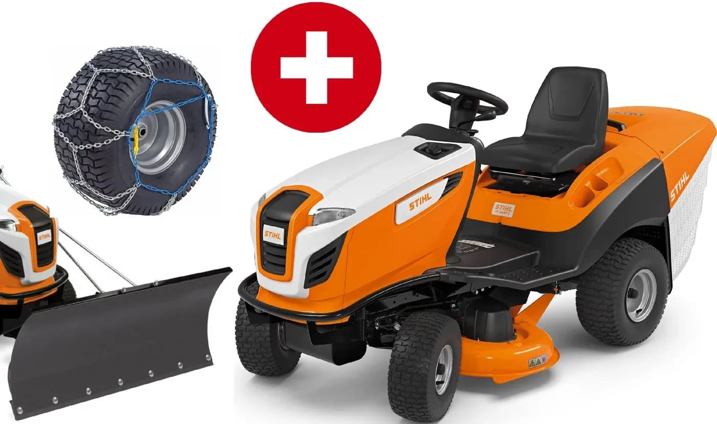 Aufsitzmäher STIHL RT 5097 Z Winterpaket mit Schneeschild und Schneeketten