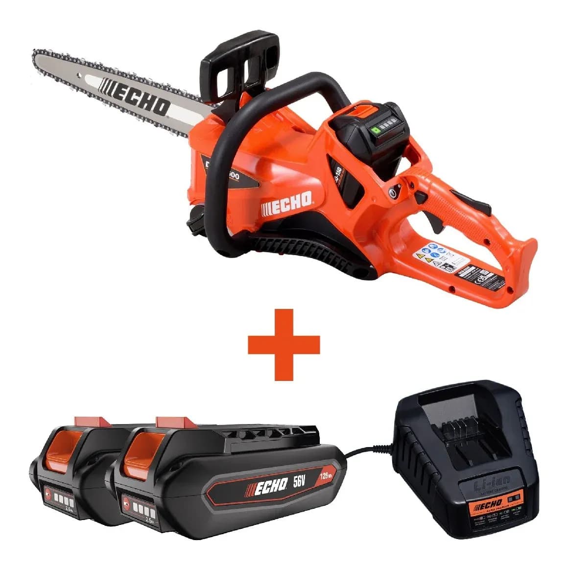 Akku-Motorsäge ECHO DCS-2500C Set inkl. 2x 2,5Ah Akku und Schnellladegerät