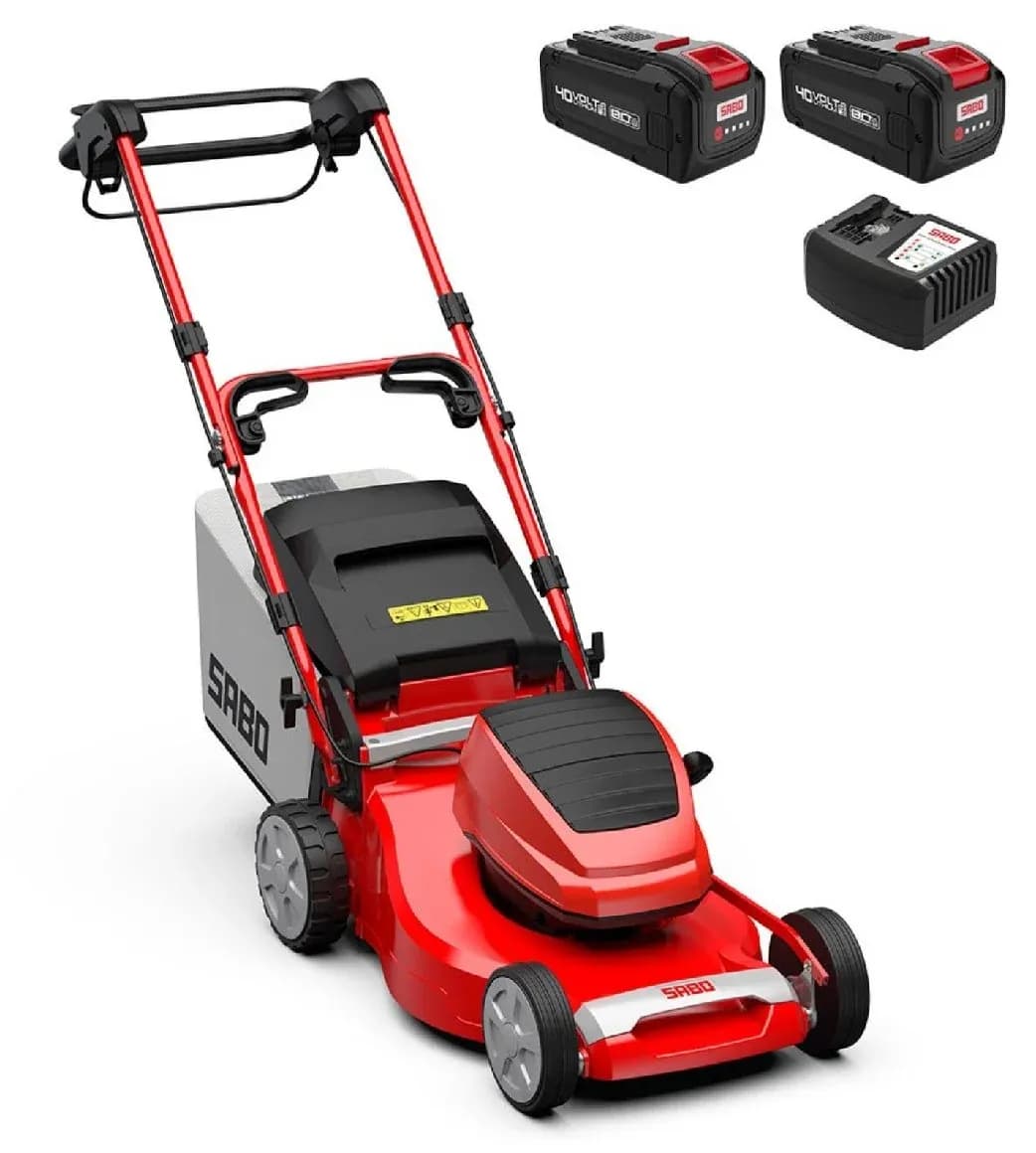 Akku-Rasenmäher Sabo 47-Accu VARIO mit 2x 8 Ah Akku und Schnellladegerät