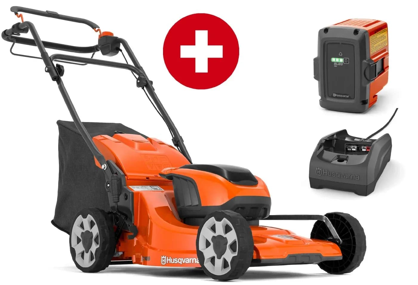Akku-Rasenmäher Husqvarna LC 142iS - Set mit Akku BLi20 und Ladegerät C80