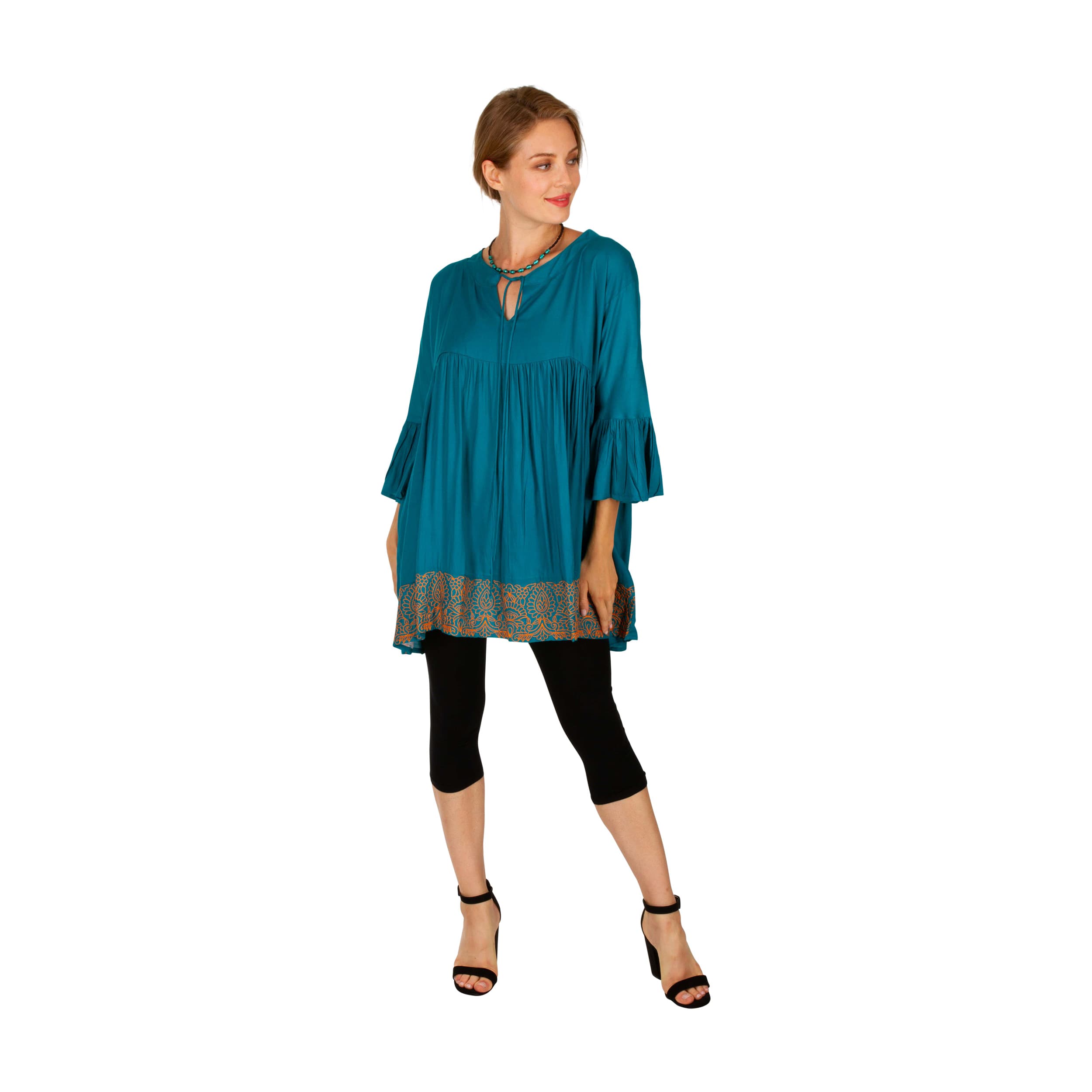 Tunique été Blodeuyn - 100% rayonne - turquoise - Akoustik Online