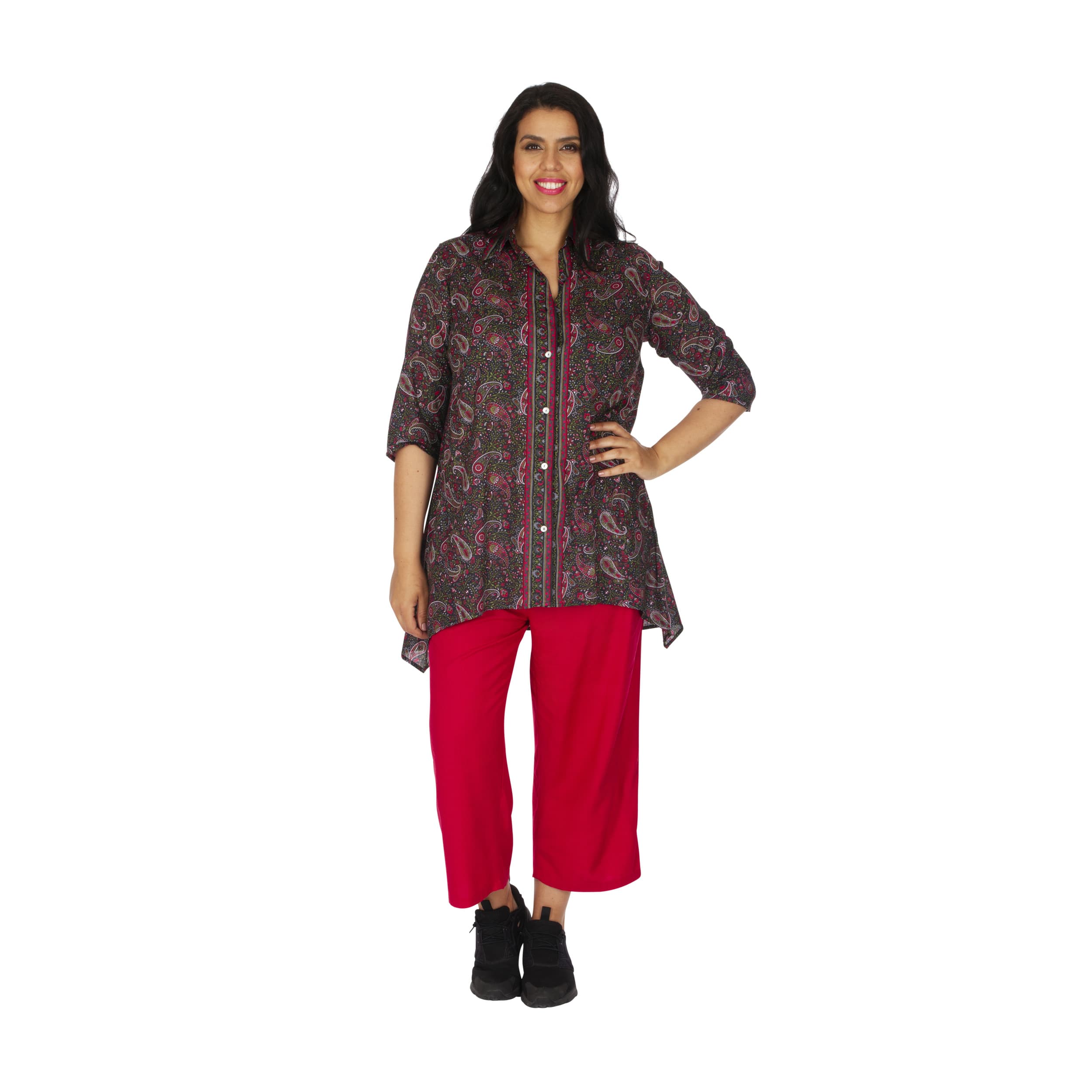 Chemise été Fangal - 100% coton - noir, rose - Akoustik Online