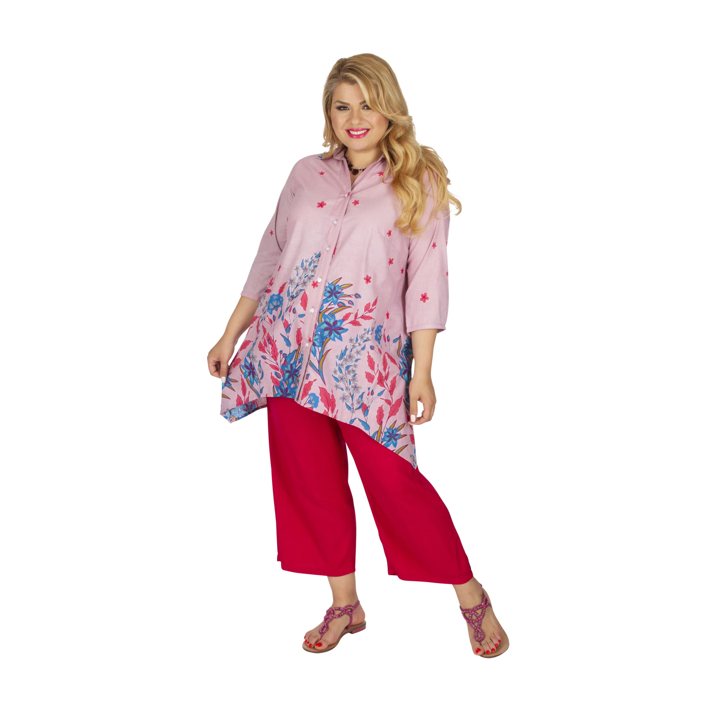 Chemise été Lafanga - 100% coton - rose, bleu - Akoustik Online