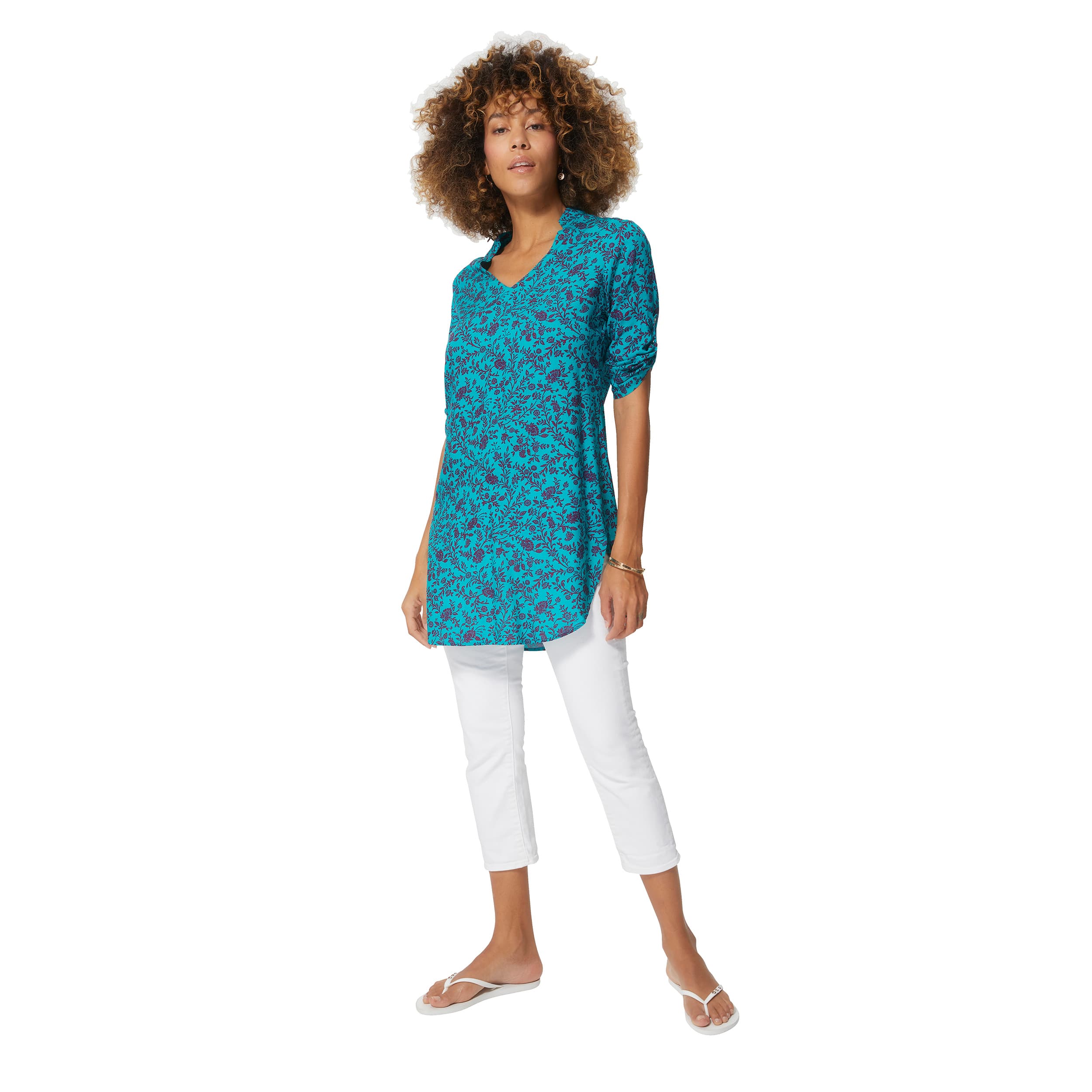 Tunique été manches 3/4 Vibol - 100% viscose - Akoustik Online