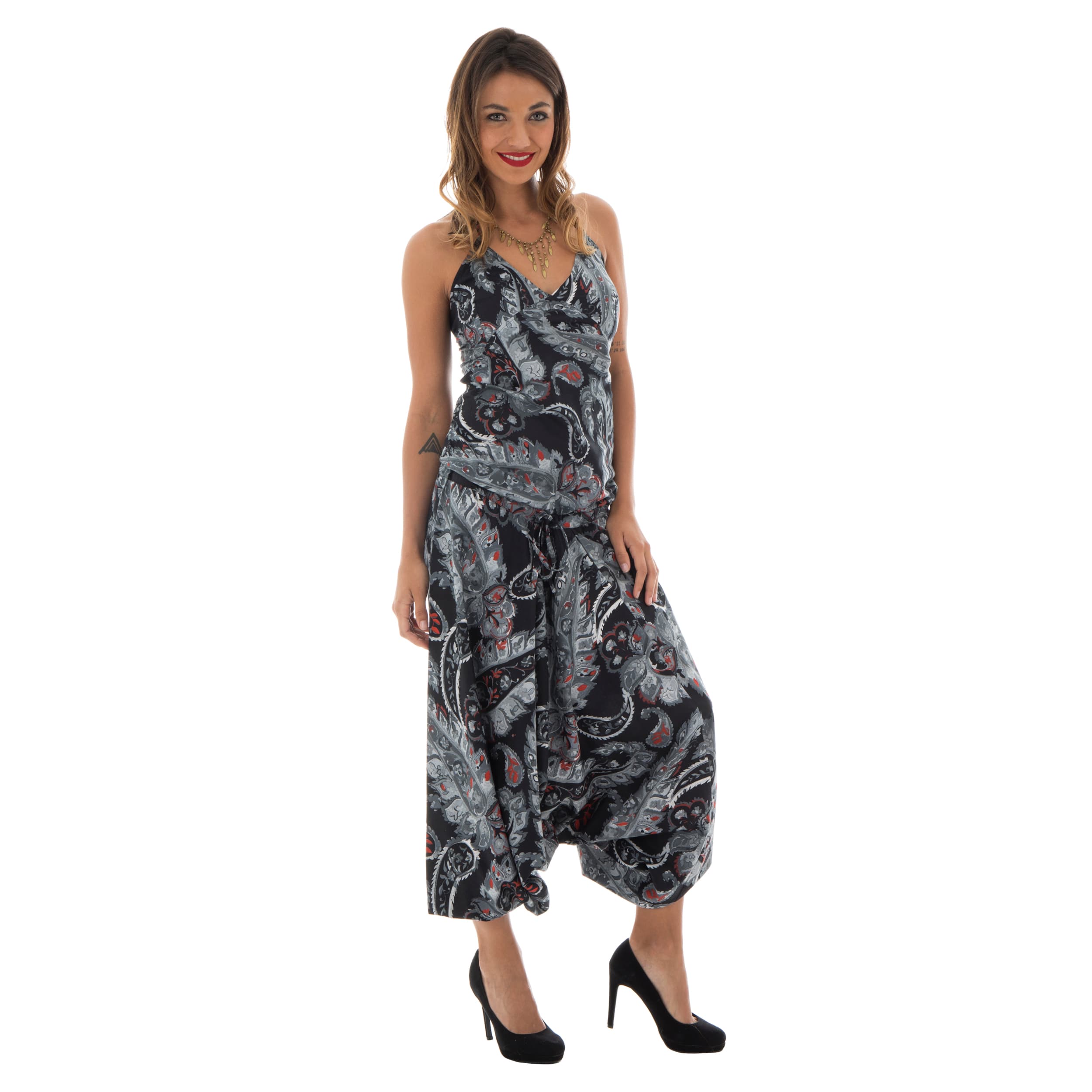 Combinaison été Georgiana - 100% coton - noir, blanc - Akoustik Online