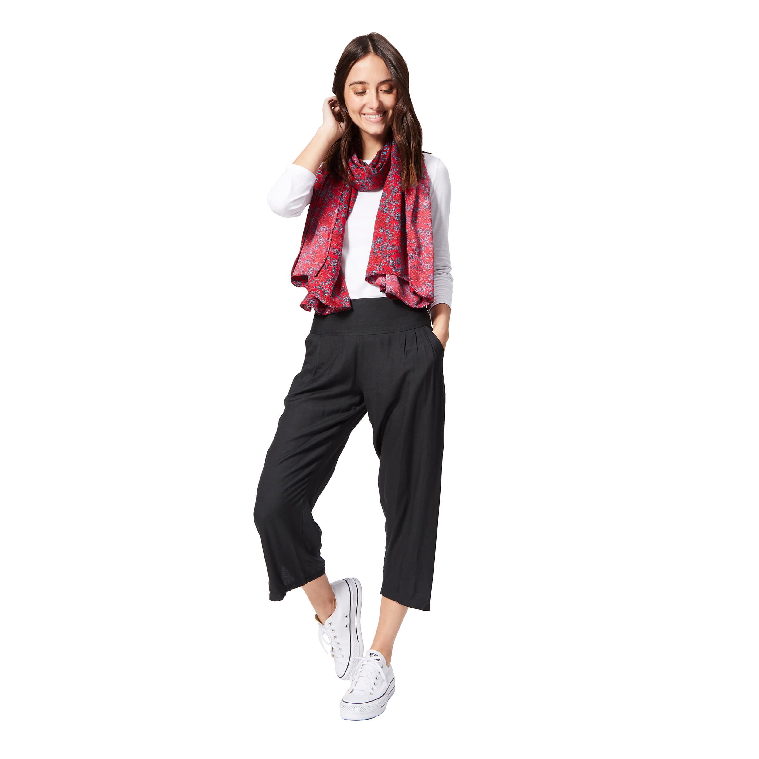 Foulard été Rosella - 100% polyester - rouge, bleu - Akoustik Online
