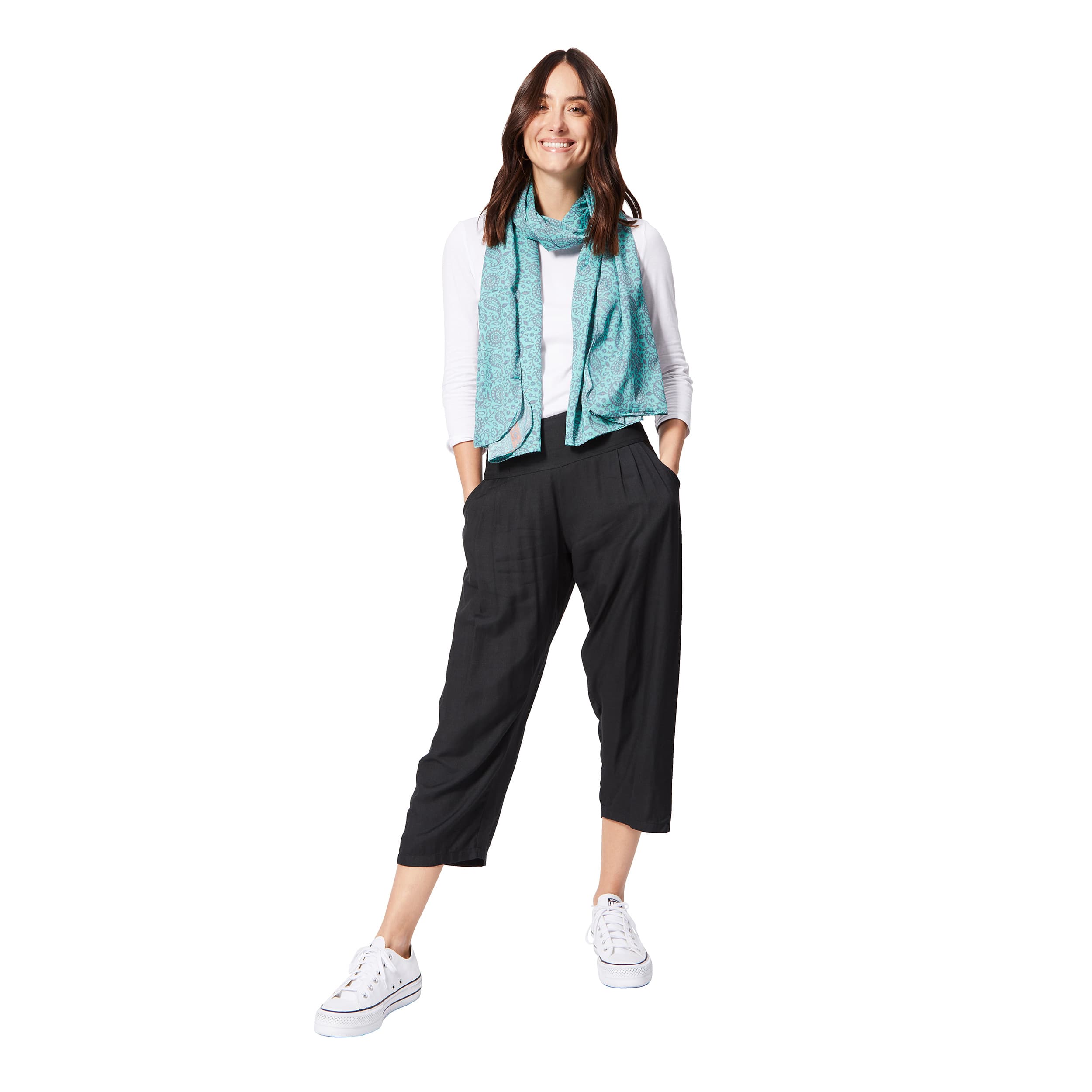 Foulard été Turquoise - 100% polyester - Akoustik Online