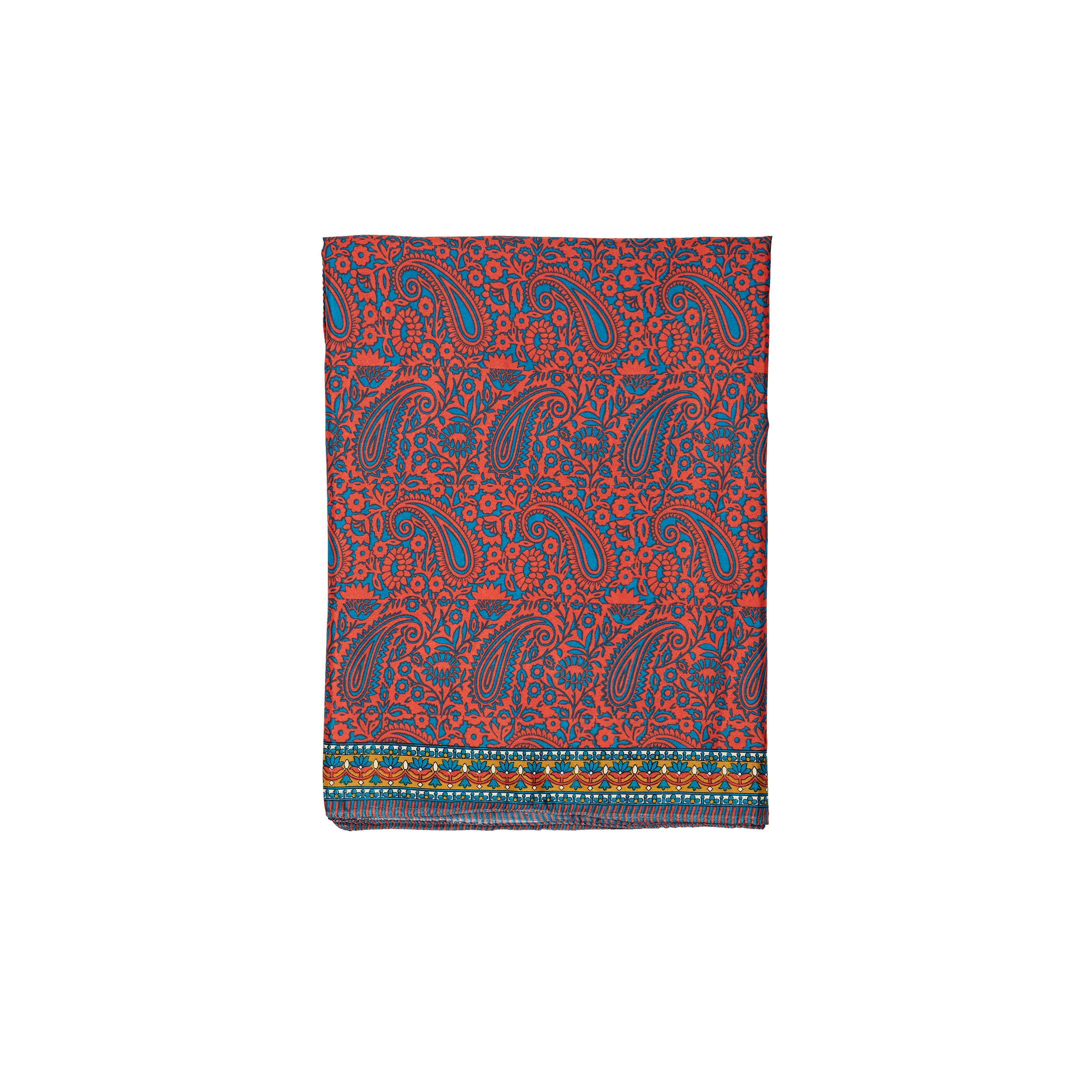Foulard été Roc - 100% polyester - petrole, orange - Akoustik Online