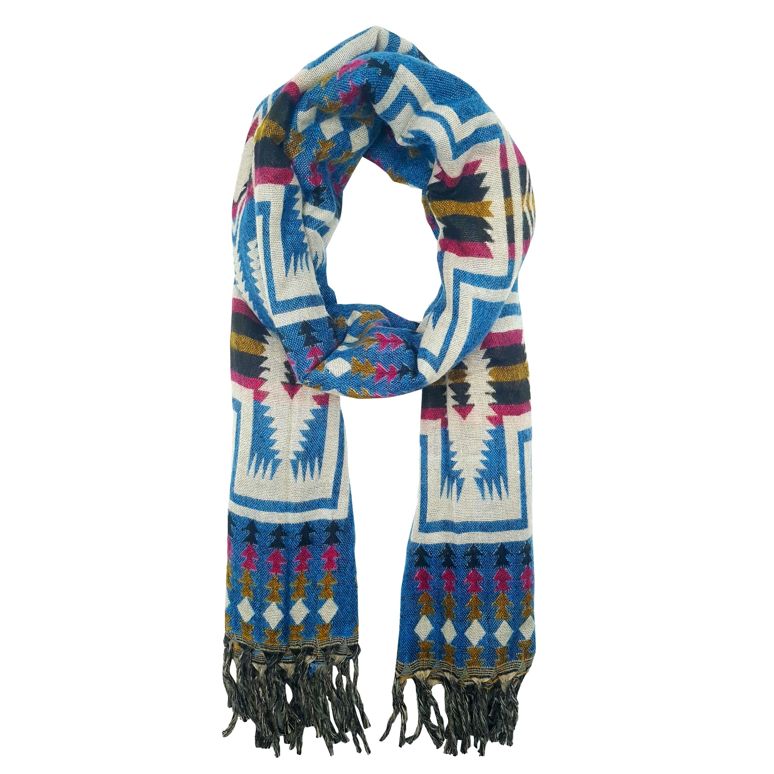 Écharpe ethnique xxl 100% polyester origine inde