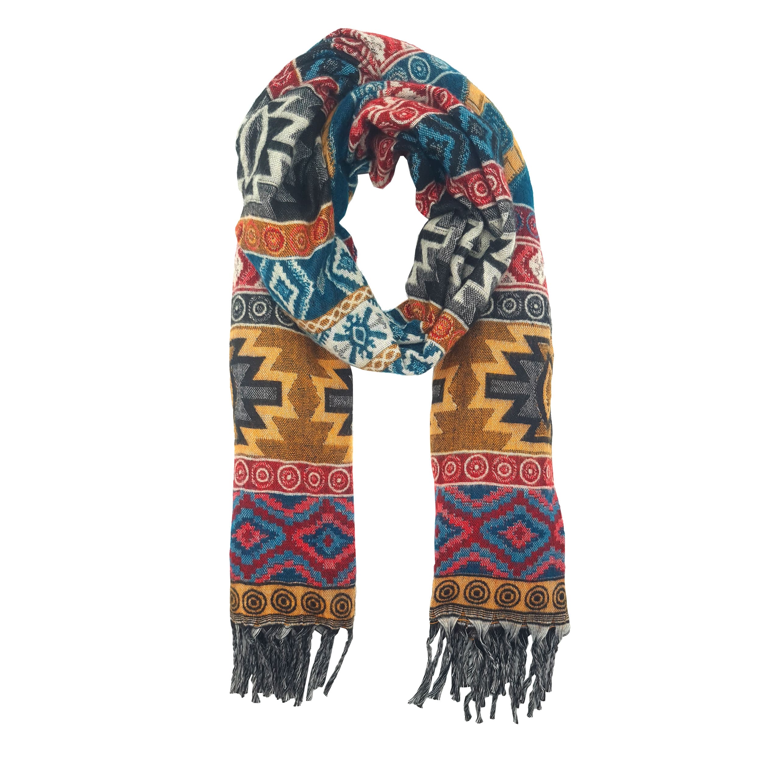 Écharpe ethnique xxl 100% polyester origine inde