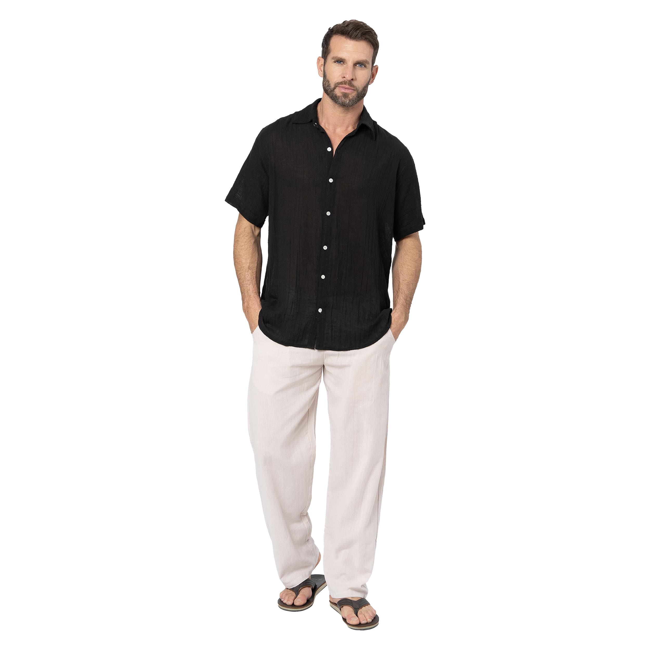 Chemise été manches courtes Columba - 100% coton - Akoustik Online