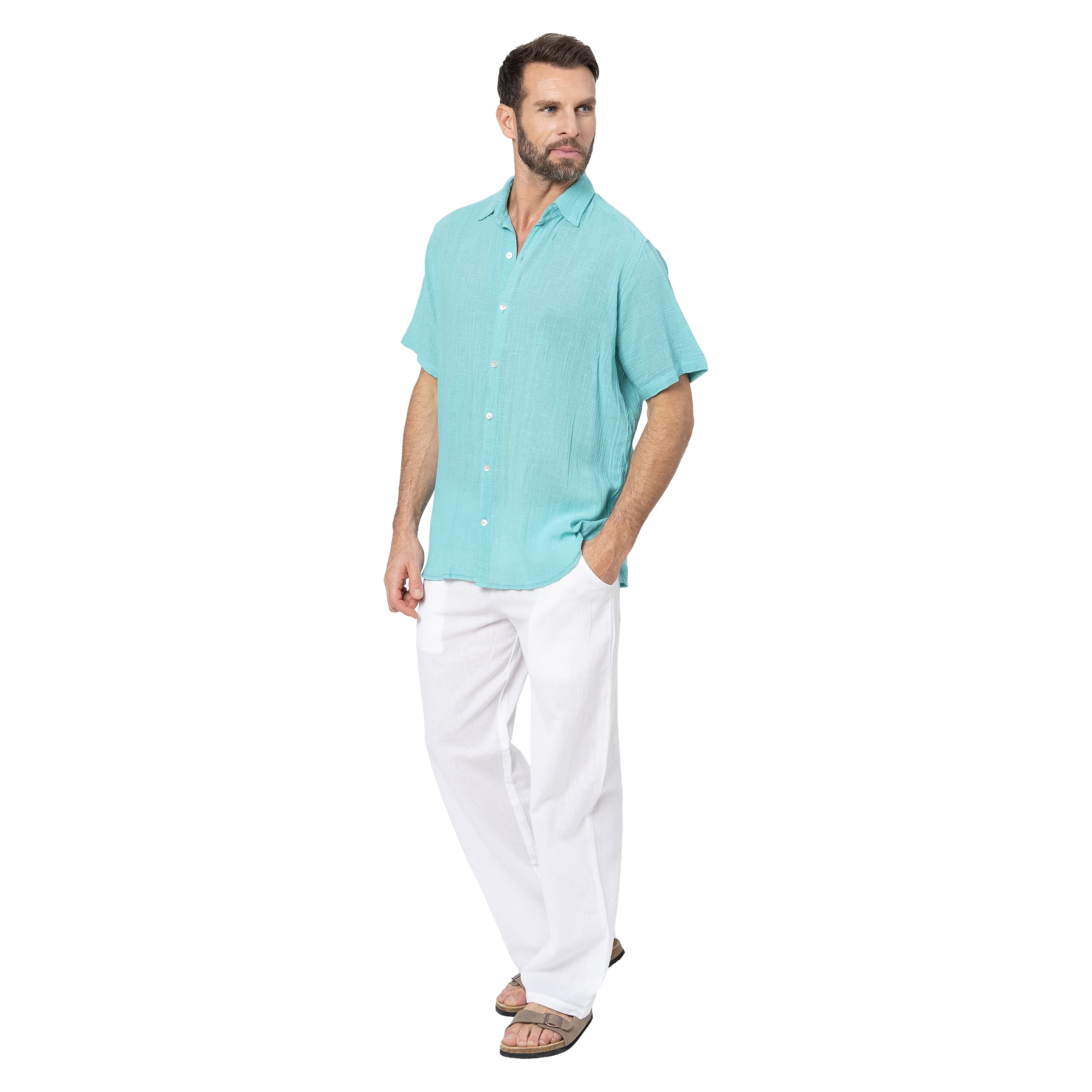 Chemise été manches courtes Teodors - 100% coton - Akoustik Online