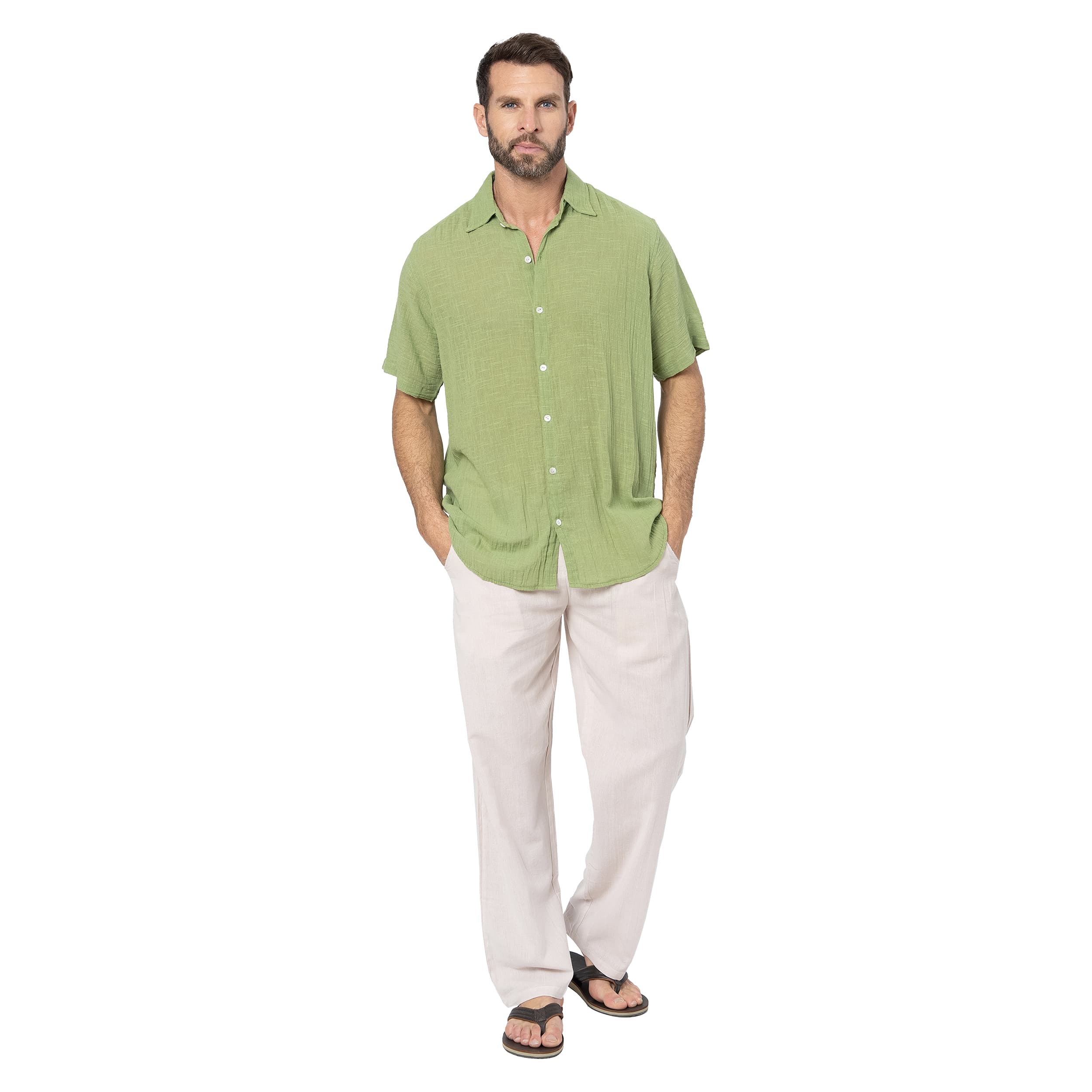 Chemise été manches courtes Benedek - 100% coton - Akoustik Online