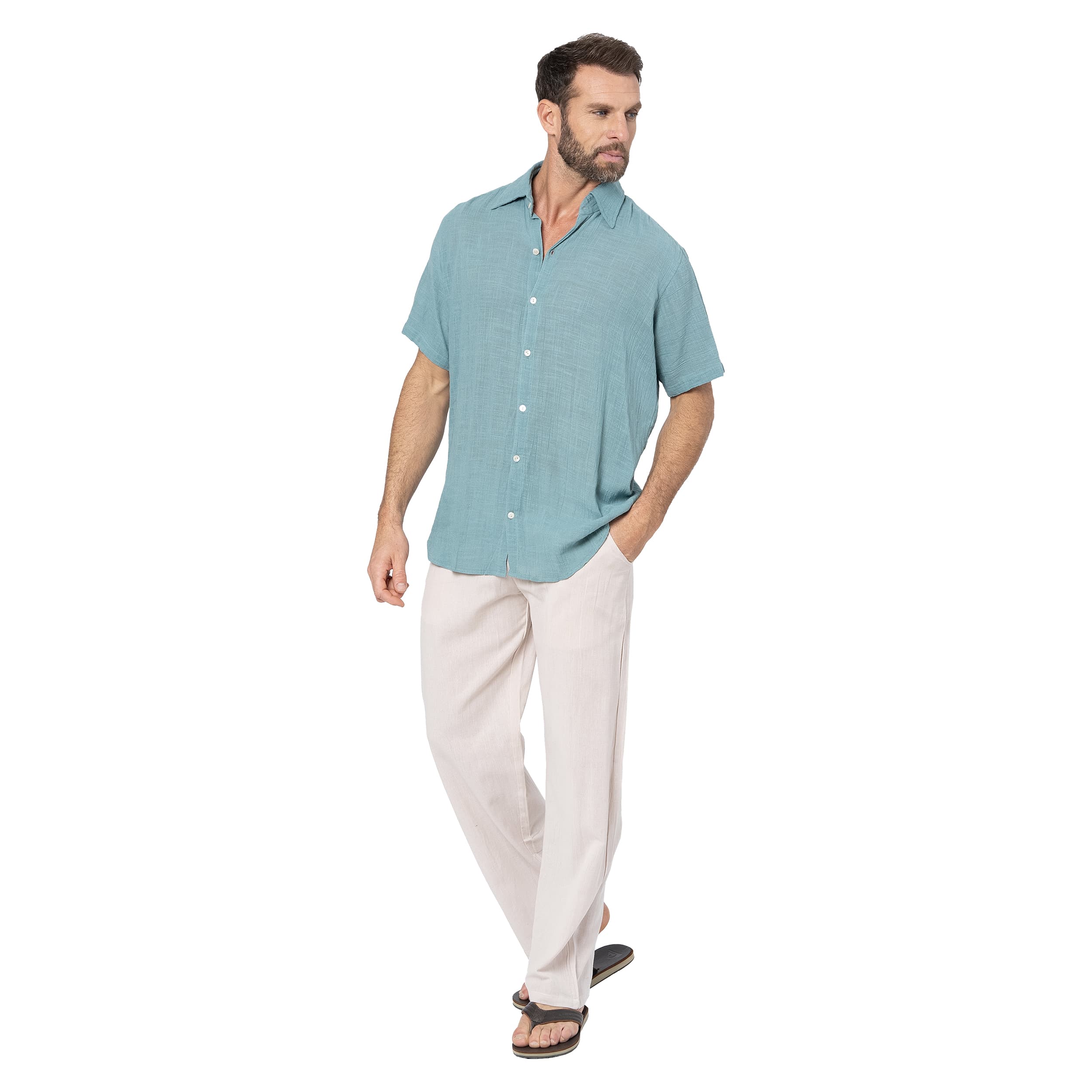 Chemise été manches courtes Hizkiah - 100% coton - Akoustik Online