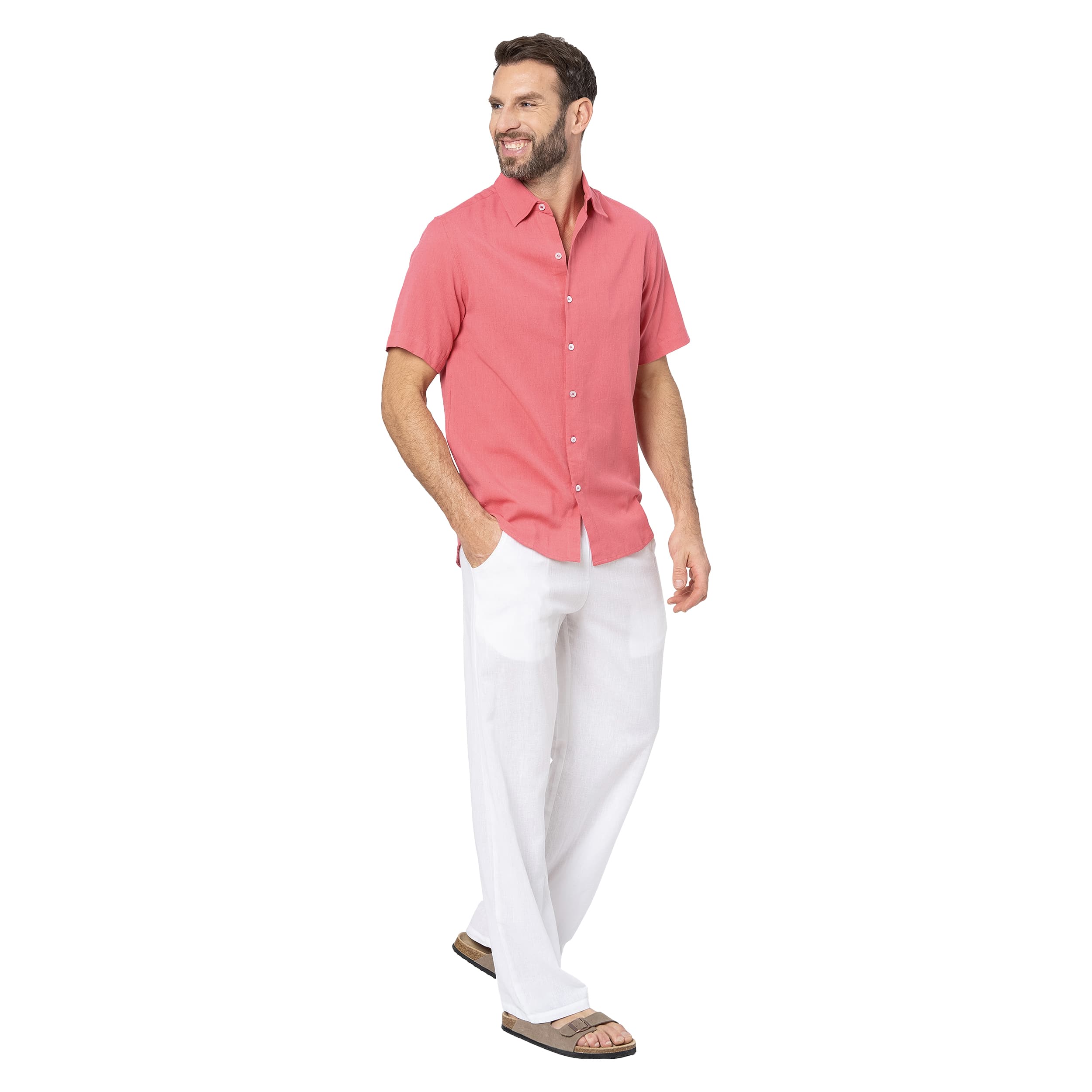 Chemise été manches courtes Perttu - rose - Akoustik Online