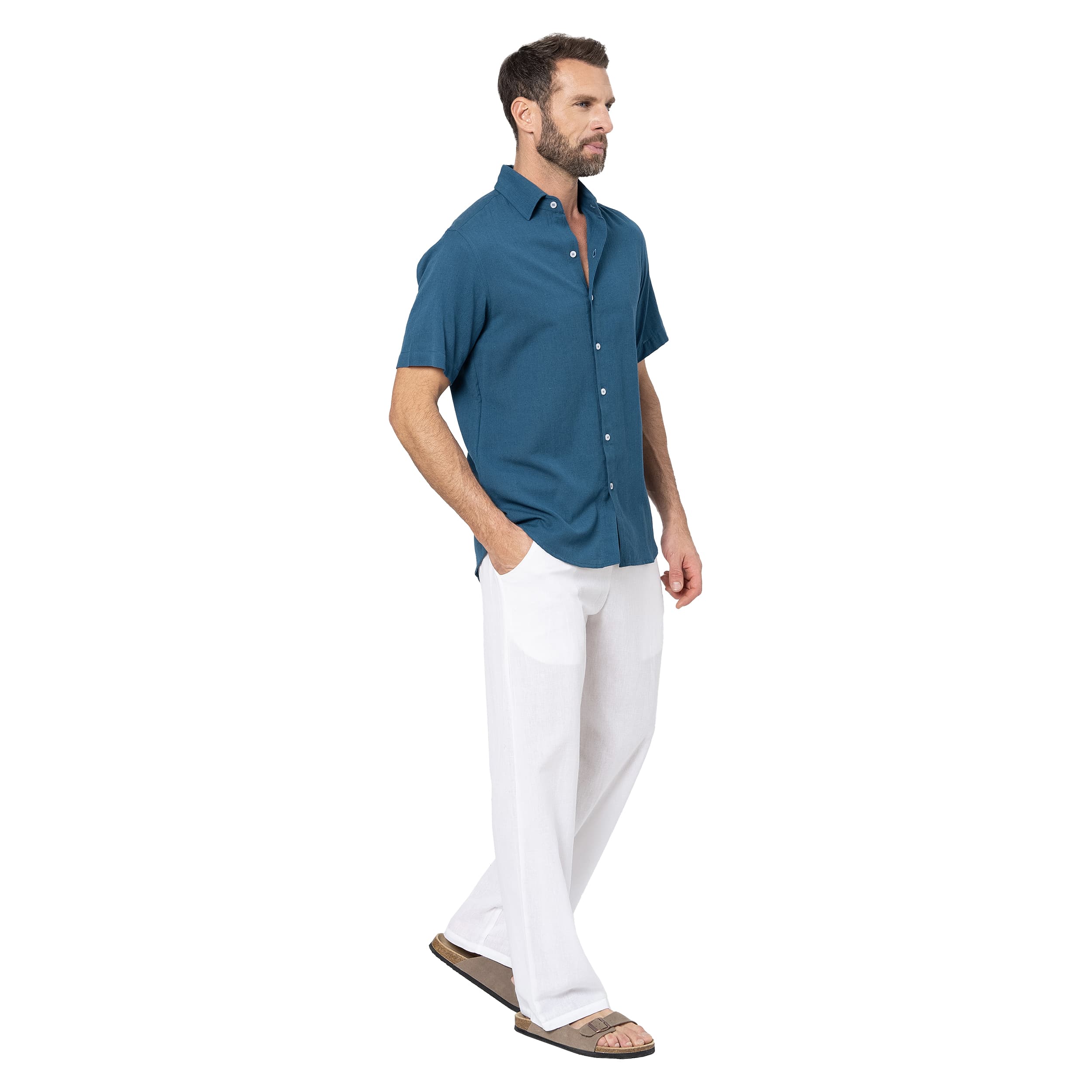 Chemise été manches courtes Ermintrude - petrole - Akoustik Online