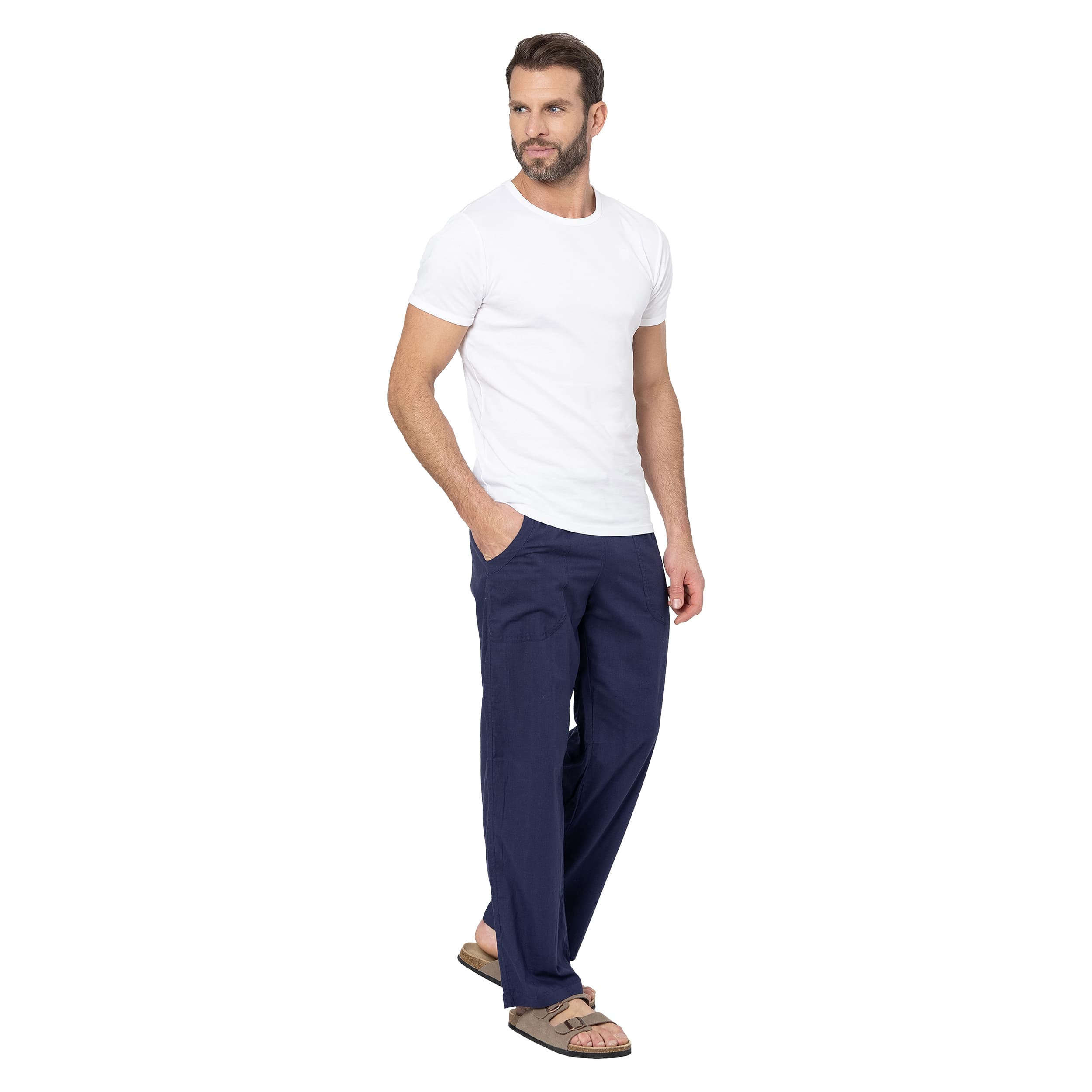 Pantalon été long Trudie - 100% coton - bleu marine - Akoustik Online